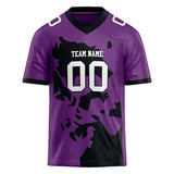 Custom Unisex Purple & Black Pattern Football Jersey