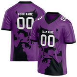 Custom Unisex Purple & Black Pattern Football Jersey