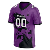 Custom Unisex Purple & Black Pattern Football Jersey