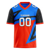 Custom Unisex Red & Blue Pattern Football Jersey