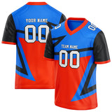 Custom Unisex Red & Blue Pattern Football Jersey