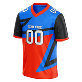 Custom Unisex Red & Blue Pattern Football Jersey