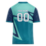 Custom Unisex Teal & Cyan Blue Pattern Football Jersey