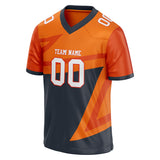 Custom Unisex Orange & Black Pattern Football Jersey