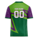 Custom Unisex Green & Kelly Green Pattern Football Jersey