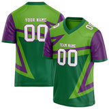 Custom Unisex Green & Kelly Green Pattern Football Jersey