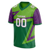 Custom Unisex Green & Kelly Green Pattern Football Jersey