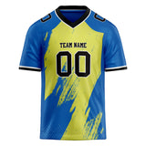 Custom Unisex Yellow & Blue Pattern Football Jersey