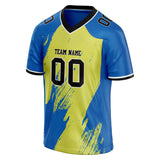 Custom Unisex Yellow & Blue Pattern Football Jersey