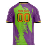 Custom Unisex Purple & Green Pattern Football Jersey