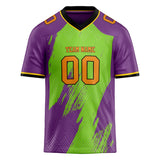 Custom Unisex Purple & Green Pattern Football Jersey