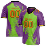 Custom Unisex Purple & Green Pattern Football Jersey