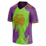 Custom Unisex Purple & Green Pattern Football Jersey