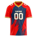 Custom Unisex Red & Navy Pattern Football Jersey