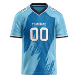 Custom Unisex Light Blue & Blue Pattern Football Jersey