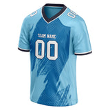 Custom Unisex Light Blue & Blue Pattern Football Jersey