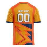 Custom Unisex Orange & Gold Pattern Football Jersey