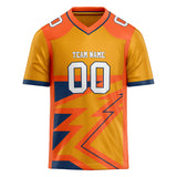 Custom Unisex Orange & Gold Pattern Football Jersey