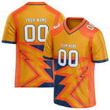 Custom Unisex Orange & Gold Pattern Football Jersey