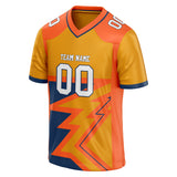 Custom Unisex Orange & Gold Pattern Football Jersey