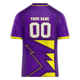 Custom Unisex Purple & Yellow Pattern Football Jersey