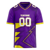 Custom Unisex Purple & Yellow Pattern Football Jersey