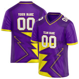 Custom Unisex Purple & Yellow Pattern Football Jersey