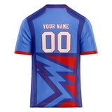 Custom Unisex Blue & Red Pattern Football Jersey