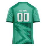 Custom Unisex Mint Green & Dark Green Pattern Football Jersey