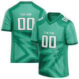 Custom Unisex Mint Green & Dark Green Pattern Football Jersey