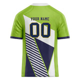 Custom Unisex Yellow Green & Navy Pattern Football Jersey