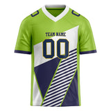 Custom Unisex Yellow Green & Navy Pattern Football Jersey