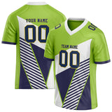 Custom Unisex Yellow Green & Navy Pattern Football Jersey