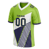 Custom Unisex Yellow Green & Navy Pattern Football Jersey