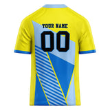 Custom Unisex Yellow & Blue Pattern Football Jersey