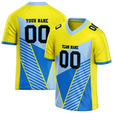 Custom Unisex Yellow & Blue Pattern Football Jersey