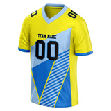 Custom Unisex Yellow & Blue Pattern Football Jersey