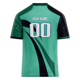 Custom Unisex Green & Teal Pattern Football Jersey