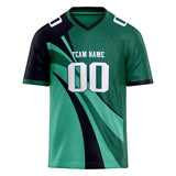 Custom Unisex Green & Teal Pattern Football Jersey