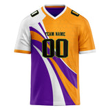 Custom Unisex Purple & Gold Pattern Football Jersey