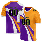 Custom Unisex Purple & Gold Pattern Football Jersey