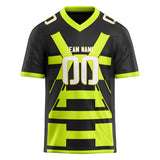 Custom Unisex Black & Chartreuse Pattern Football Jersey