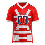 Custom Unisex Red & White Pattern Football Jersey