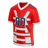 Custom Unisex Red & White Pattern Football Jersey