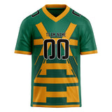 Custom Unisex Kelly Green & Gold Pattern Football Jersey