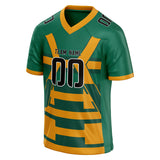 Custom Unisex Kelly Green & Gold Pattern Football Jersey