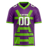 Custom Unisex Purple & Neon Green Pattern Football Jersey