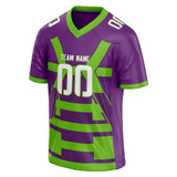 Custom Unisex Purple & Neon Green Pattern Football Jersey