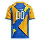 Custom Unisex Gold & Blue Pattern Football Jersey