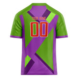 Custom Unisex Green & Purple Pattern Football Jersey